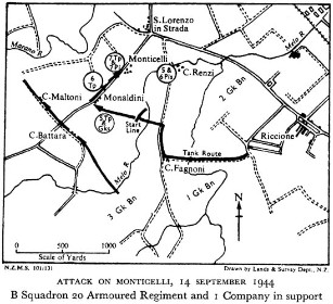 Black and white map of an attack