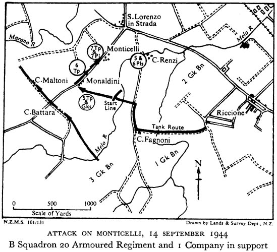 Black and white map of an attack