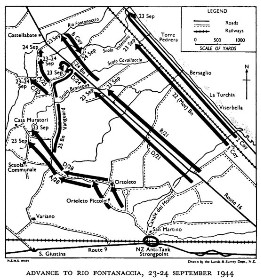 Black and white map of army movement