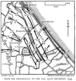 Black and white map of army movement
