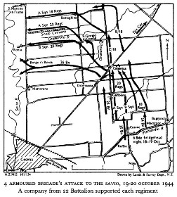Black and white map of an attack