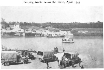Black and white photograph of vehicles near a river